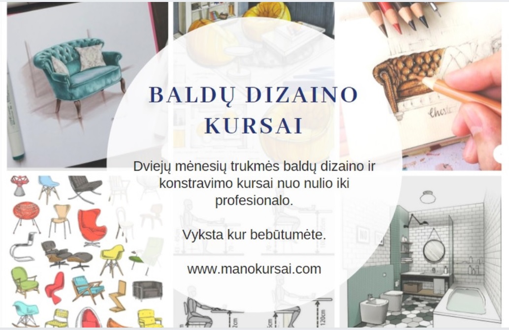 Baldų dizaino kursai internetu