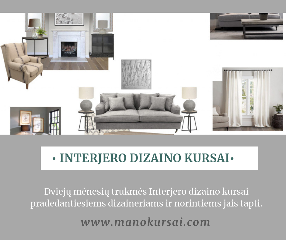 interjero dizaino kursai, mokymai, studijos